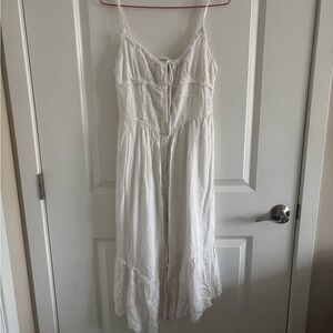 Urban Outfitters White Mila Button-Down Midi Dress